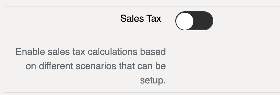 Sales Tax Setting